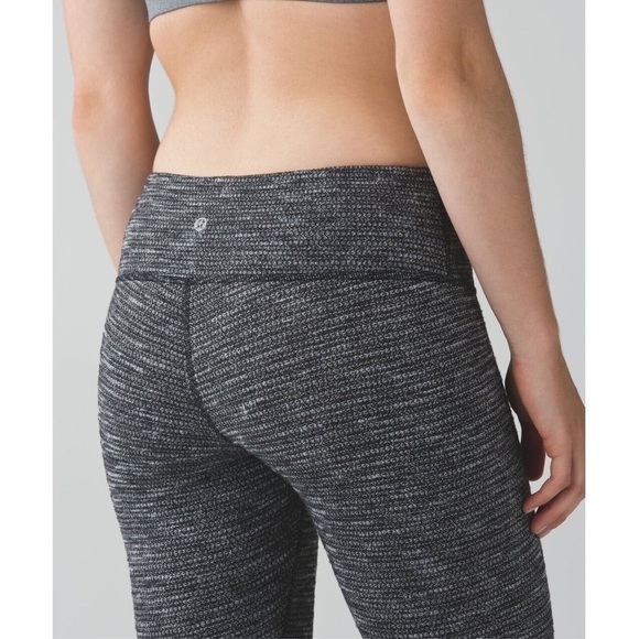 Lululemon | Wunder Under Pant III Coco Pique Black White Size 8 Gym Yoga Running - Picture 6 of 11